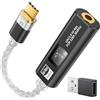 MoKo Adattatore Audio USB C a 3,5mm, Doppio Chip DAC HiFi CX31993 & MAX97220, 32bit/384KHz Tipo C a Jack Cuffie AUX per iPhone 17/16, iPad, Galaxy S26/S25, Pixel, Nero