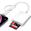 Clomnpe Adattatore Lettore di Schede SD per iPhone, Lettore per Fotocamere da Lightning a Scheda SD, USB C lettore scheda microSD macchina fotografica, adattatore Memory Card per iPhone 15/14/13/12/11