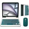 Nsyee Custodia per tastiera da 10,9 e 11 pollici con mouse compatibile con iPad Air 11 (M3 2025 / M2 2024) e iPad Pro 11 (4a/3a/2a/1a generazione), 11 Air 4a/5a generazione, tastiera Bluetooth