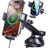 Coolpow Caricatore Wireless Auto 15W Ricarica Wireless Auto Supporto Telefono Automobile Rotazione 360° per iPhone 11 12 13 14 15 16 Serie & Samsung S24 S23 S22