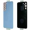 Generic Copri Batteria + Biadesivo + Lente Compatibile con Samsung Galaxy S22 5G S901B S901 Ricambio Vetro Posteriore Back Cover Retro Scocca Adesivo + Lente con Cornice (Blu)
