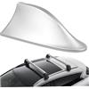 BEAHING Antenna a pinna di squalo, antenna per pinna di squalo per auto copre ABS-adesiva senza pugno con pannello interno per segnali 7x3x2 Spoiler decorativi sostitutivi per auto, argento