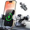 ISEYOU Caricatore Wireless Auto, 15W Supporto Telefono Auto Ricarica Wireless con Auto-Bloccaggio, [Ventosa+Clip] Porta Cellulare Auto Compatibile con iPhone 17 16 Pro Max Plus, Galaxy S24/S23