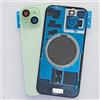 Generico FRECS Back Cover Vetro SCOCCA Posteriore Adatta per iPhone 15 Completo + Magnete (Verde)