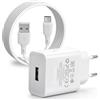 Poeloisy Caricatore USB A 10,5 W 5 V 2,1 A con cavo USB C 1 m, presa USB da parete compatta, caricatore per cellulare compatibile con iPhone, iPad, Samsung, Xiaomi, per tablet, cuffie, power bank e dispositivi