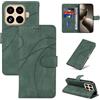 LACAE Cover a Libro per Xiaomi 17T Pro - Custodia Flip PU Pelle con Porta Carte, Supporto, Magnetica Case (Green)
