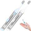 Weduspaty 2 pcs Set di spazzolino da denti da viaggio, kit di spazzolino da denti con tubo da dentifricio ricaricabile e custodia da viaggio, spazzolino portatile pieghevole per viaggi, campeggio, viaggio d'af