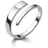 IMINI Anelli Di Promessa Minimalista Open Eternity a Due File In Argento Sterling 925 Per Donne Ragazze Uomini Regolabili Piccolo Anello Di Fidanzamento Impilabile Piccola Coda Banda Dito Carino Gioielli