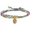 LES POULETTES BIJOUX - Bracciale Doppio Collegamento liberty e Piccolo Medaglione Ovale Vergine Miracolosa Placcato in Oro - Bianco