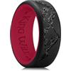 King Will Fedi nuziali in silicone per uomini e donne, interno sottile con motivo a cuore, anello di fidanzamento in gomma nero/blu/blu menta/grigio, larghezza 8 mm, spessore 2,2 mm, 12, Silicone, Non