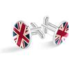 Generic I Love the UK - Gemelli in argento personalizzati con bandiera britannica vintage per camicia da smoking, 20mm*20mm, Acciaio inossidabile, Quarzo creato