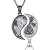 OHAYOO Yin Yang, ciondolo in argento 925, collana dell'amicizia per 2 luna, ciondolo a forma di sole, Ying Yang, regalo per donne, fidanzate e uomini, Normal, Argento sterling, Nessuna pietra preziosa