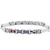 inSCINTILLE Moda Nautica Bracciale in acciaio nero e argento con bandiere nautiche