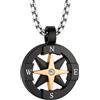 amorili Collana Uomo Rosa dei Venti con Bussola in Acciaio Inox - Ciondolo Nautico con Zircone Bianco - Catena Resistente Vari Colori - Gioiello Uomo Elegante Stile Marino Regalo per Lui (tipo2)