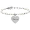 KIDULT - Bracciale Donna - Bracciale perle con ciondolo cuore per Mamma - 732340