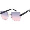 styleBREAKER Occhiali da sole donna,nera/vetro sfumato grigio-rosa | Lenti rettangolari sfumate in policarbonato (UV 400, Cat. 3). Aste in plastica, naselli in silicone regolabili.