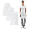 MY LOOKPRO MYLOOKPRO - Grembiule professionale bianco corto - Set di 3 - Grembiule da cucina unisex in policotone, legatura posteriore, protezione per il lavoro alimentare, canzone, laboratorio