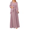 Generisch Tuta da donna, 3 pezzi, con pantaloni, abito da ballo, elegante, festivo, per il tempo libero, top in pizzo, cardigan a maniche lunghe e pantaloni in chiffon, abito da madre della sposa per
