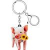 LONYOO Acrilico Rosa Pig Portachiavi Portafoglio Auto Anelli Gioielli Anime Maiale Regali per Gli Amanti del Maiale Donna Ragazza Party Favors (Multicolor)