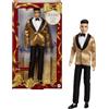 Mattel Barbie Signature 2025 Holiday Black Hair Ken Collectible Fashion Doll Wearing Fu