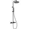 Ideal Standard Ceratherm T25 Sistema vasca/doccia esterno, soffione doccia a risparmio idrico con protezione antiscottatura e funzione termostato - Nero Opaco (315x505.5x1117 mm)