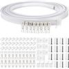 Jetec 5 Metri Binario a Soffitto Tende Pieghevole Curvo Montaggio a Soffitto Tende Binario Finestre Curvo Morbide per Binario Tende con Binario Sistema di Tende (Bianco, Gancio d'Argento)