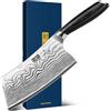 HOSHANHO Mannaia Coltello da 18cm, Mannaia da Cucina Coltello da Macellaio | Ultra Affilata Mannaia Coltello Giapponese in Acciaio in Polvere ad Alto Tenore di Carbonio per Tagliare Carne e Verdure