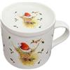 Puckator Set Tazza Natalizia in Porcellana e Sottobicchiere/Coperchio - Bue Scozzese Jan Pashley - Regalo di Natale Uomo, Donna