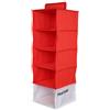 osama home PANTONE - Organizer Armadio Salvaspazio da Appendere 5 Scomparti Abiti e Accessori, Organizzatore Armadio Verticale Pieghevole, Divisori per Armadio Interno Portaoggetti e Vestiti 84x30x30 cm, Rosso