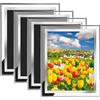 ASelected Confezione da 4 cornici per foto da 20 x 25 cm, in vetro a specchio, colore argento, per foto di nozze, foto di famiglia, da esporre da tavolo e decorazioni per la casa