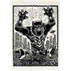 Komar Quadro da parete Marvel Black Panther Lino-Cut Charge - dimensioni 50 x 70 cm - cameretta dei bambini