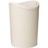 Superio Mini pattumiera da bagno con coperchio, moderna, bianca, con coperchio basculante, 6 l, in plastica, adatta per cucina, bagno, camera da letto, ufficio o sotto la scrivania (1