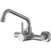 SunshineFace Rubinetto da parete in acciaio inox, rubinetto da cucina girevole a 360°, prolunga per rubinetto a freddo e caldo, miscelatore monocomando, montaggio a parete per cucina, bagno