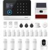 PGST WiFi Allarme casa, 4G Allarme Casa Senza Fili, Supporta SIM 4G,KIT Allarme con Sirena Esterna,Rilevatore di Movimento,Telecamera,Sensore Per Porte e Finestre Telecomandi,Compatibile con Alexa