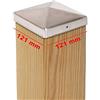 VIVAGARDEA 4x Cappuccio per Palo in Acciaio Inox a Piramide 121x121 mm - Antiruggine - Per Pali in Legno 120x120 mm - Copripalo con Fori per Viti - Protezione da Agenti Atmosferici