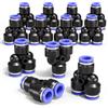 Bwintech 12 Pz 8mm 3 Way Y Splitter Spingere in Connettore Raccordo PY PY PZ, 3 Way Plastica Quick Release Adattatore Air Line