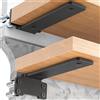 Generico Supporti per Mensole in Acciaio Nero 10 cm, Set da 4 Staffe Reggimensola Heavy Duty, Portata 75 kg, con Viti e Tasselli Inclusi