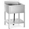 Royal Catering Lavello In Acciaio Inox Cucina Professionale Lavandino Ristorante RCSSS-60X60-S (Una vasca, 45 x 40 x 25,5 cm)