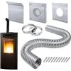 Generic Kit di aspirazione per stufa a pellet, per e stufa, resistente alla ruggine, kit di aspirazione 'aria dal design efficiente e prestazioni robuste per tubi della stufa a pellet