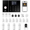 PGST Allarme casa Senza fili, Supporta schede SIM GSM/4G, Sistema di Allarme Senza fili con APP, Kit 23 Pezzi: Telecamera, Sensori Finestra, Telecomando per Garage, Ufficio (Wi-Fi 2.4GHz)