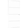 vidaXL Porta Interna Decorativa Casa Camera da Letto Bagno Interno Moderno Pannello Interno Bianco 93x201.5cm Vetro Temperato e Alluminio Slim