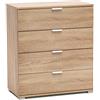 MeMi Me614RSN Cassettiera, Legno, Rovere Sonoma, 38x75x85 cm