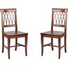 Liberoshopping Sedie cucina in legno faggio massello stile classico 45x40xH93 cm TRECCIA set da 2 pezzi (Noce)