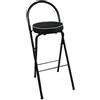 Generic Sgabello da Bar Alto Pieghevole, 65/70/75cm Sgabello Rotondo Pieghevole con Schienale e Poggiapiedi, Sedia da Bar Imbottita e Pieghevole, Sedie Portatili Pieghevoli per Sgabelli Cucina Giardino (Colo