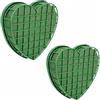 msymsyu 21 x 21 cm schiuma a forma di cuore, 2 pezzi di schiuma floreale, ad alta resistenza e infrangibile, con griglia, spugna per matrimoni e celebrazioni