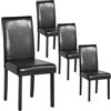 EGGREE Sedie da Pranzo Set di 4, Nere, Sedie Imbottite con Seduta e Schienale Spessi, Gambe in Legno di Gomma Resistenti, Similpelle, 43,5 x 56 x 92 cm, Design Moderno per Cucina e Sala da Pranzo