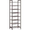 SONGMICS Scarpiera in metallo, organizer per scarpe autoportante per ingresso, armadio, garage, piccoli spazi, scaffale in acciaio resistente, sottile, 8 ripiani, adatto per 16-24 paia, bronzo