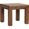 WOHNLING tavolino in Legno massello Sheesham Tavolo 45 cm di Larghezza Soggiorno Tavolo Design in Stile Marrone Scuro Paese