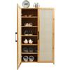 WINZING Armadio per scarpe, in bambù, 6 scomparti, molto resistente, con porte, per corridoio, soggiorno, camera da letto, ventilato, regolabile, 60 x 33 x 100 cm