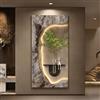 BEBANE Decorazione murale 3D in Pietra arenaria con luci a LED, Completa di Vaso e Piante Artificiali, per camere da Letto, Richiede elettricità per Funzionare(A,80 * 160cm/31.5 * 63in)